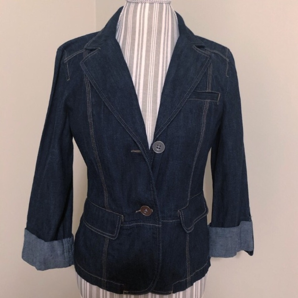 Ann Taylor Loft Jean Jacket Blazer Size 8